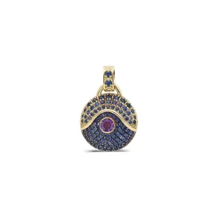 Acu Blue Sapphire and Amethyst Pendant