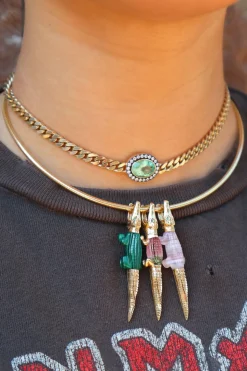 Agate Alligator Bite Earring