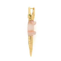 Agate Alligator Bite Earring