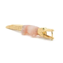 Agate Alligator Bite Earring
