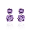 Amethyst Cushion Tiered Earrings