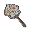 Antique Carpet Marquetry Hand Mirror