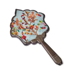 Antique Carpet Marquetry Hand Mirror