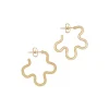Asymmetrical Flower Hoop Earrings
