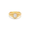 Baby Oval Diamond Chevaliere Ring