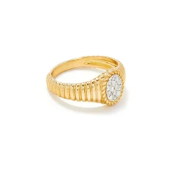 Baby Oval Diamond Chevaliere Ring