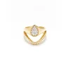 Baby Pear and Mini Diamond Wave Ring