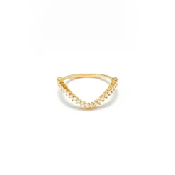 Baby Pear and Mini Diamond Wave Ring