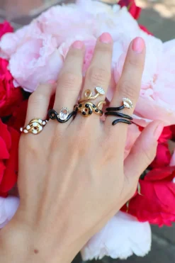 Baby Vine Ring with Diamond Pave Marquise