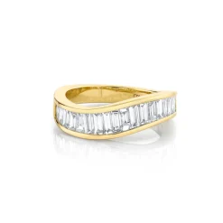 Baguette Diamond Wave Ring