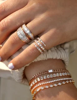 Baguette Diamond Wave Ring