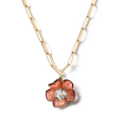 Big Island Tourmaline & Aquamarine Flower Pendant
