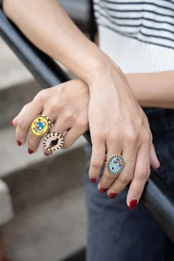 Black Raven Enamel Ring