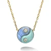 Blue Lace Agate & Milky Turquoise Yin Yang Pendant