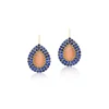 Blue Sapphire & Coral Drop Earrings