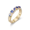 Blue Sapphire Multi-Shape Bezel Band