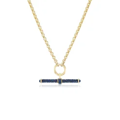 Blue Sapphire T-Bar Pendant