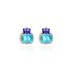 Blue Topaz & Tanzanite Earrings