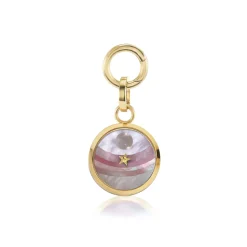 Carpe Diem Pink Mosaic Moon Pendant
