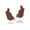 Carved Red Bird Earrings