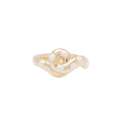 Chunky Wave Polka Dot Ring