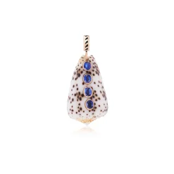 Conus Shell with Kyanite Pendant