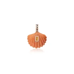 Coral Capri Shell with Beryl Pendant