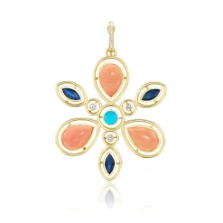 Coral Celtic Flower Pendant
