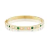 Coral, Emerald & Diamond Gypsy Bangle