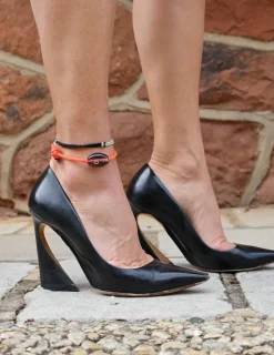 Cowry Bead & Oval Sapphire Surf Cord Anklet