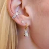 1.80CT Pear Diamond Bezel Drop Earrings