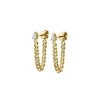Cuban Link Loop Earrings w/ Diamonds