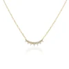 Curved Diamond Bar Necklace with Diamond Tips