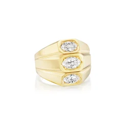 Deco Triple Marquis Diamond Ring
