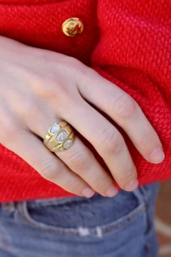 Deco Triple Marquis Diamond Ring