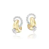 Diamond and Gold Curve ME Earrings