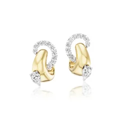 Diamond and Gold Curve ME Earrings