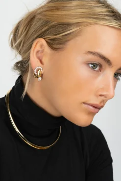 Diamond and Gold Curve ME Earrings