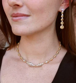 Diamond and Gold Drop Earrings