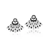 Diamond & Black Agate Fan Earring