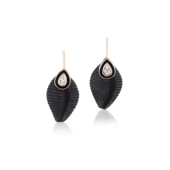 Diamond & Ebony Cowry Earrings