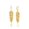 Diamond Folha Drop Earrings