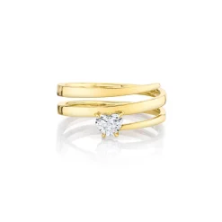 Diamond Heart Coil Ring