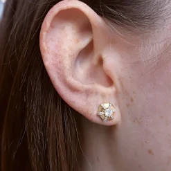 Diamond Hexagon "Queen" Studs