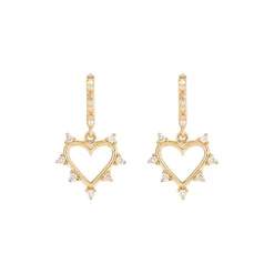 Diamond Open Heart Earrings
