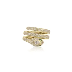 Diamond Pave Snake Coil Ring
