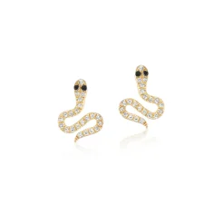 Diamond Pave Snake Studs