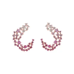 Diamond & Pink Ombre Scatter Huggies
