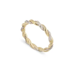 Diamond Twisted Rope Ring