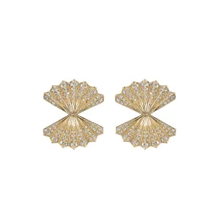 Double Fan Diamond Earrings